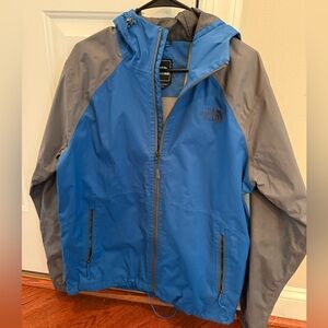 The North Face Men's Blue and Gray Raincoat